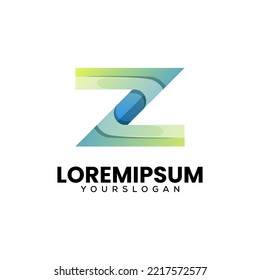 Vector logo illustration letter z gradient colorful style