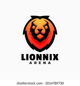Vector Logo Illustration Lion Gradient Colorful Style.