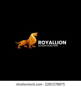 Vector Logo Illustration Lion Gradient Colorful Style