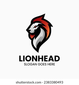 Vector Logo Illustration Lion Gradient Colorful Style