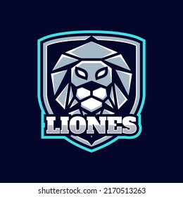 Vector Logo Illustration Lion Sport and E Sport Style.