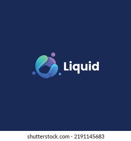 Vector Logo Illustration Liquid Gradient Colorful Style.