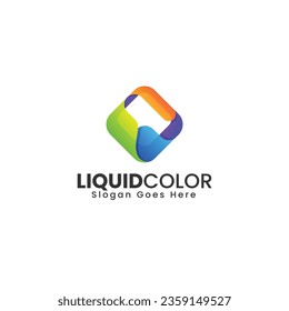 Vector Logo Illustration Liquid Gradient Colorful Style