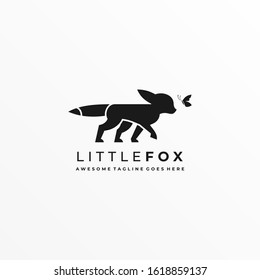 Vector Logo Illustration Little Fox Silhouette