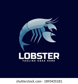 Vector Logo Illustration Lobster Gradient Colorful Style.