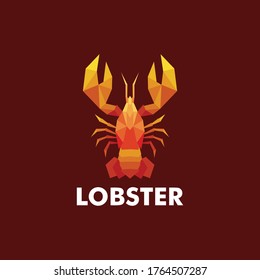 Vector Logo Illustration Lobster Low Poly Style