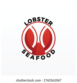 Vector Logo Illustration Lobster Seafood Colorful Style.