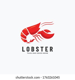 Vector Logo Illustration Lobster Simple Mascot Style