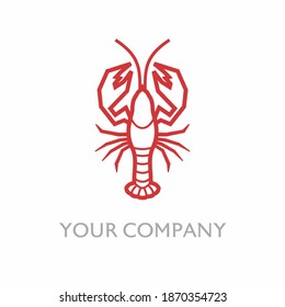 Vector Logo Illustration Lobster Simple Mascot Style