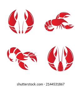 Vector Logo Illustration Lobster Simple Mascot Style