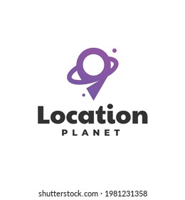 Vector Logo Illustration Location Gradient Line Art Style.