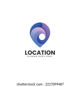 Vector Logo Illustration Location Gradient Colorful Style