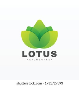 Vector Logo Illustration Lotus Gradient Colorful Style