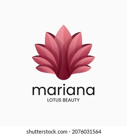 Vector Logo Illustration Lotus Gradient Colorful Style.