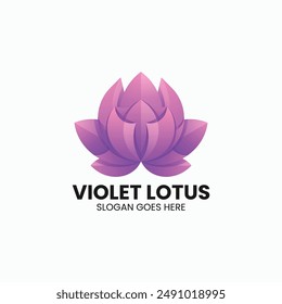 Vector Logo Illustration Lotus Gradient Colorful Style
