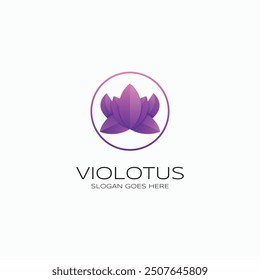 Vector Logo Illustration Lotus Gradient Colorful Style