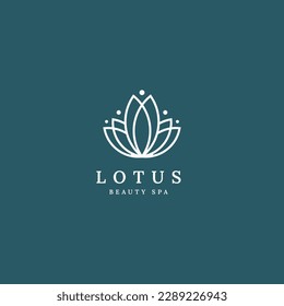 Vector Logo Illustration Lotus Line Art Style.