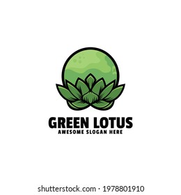 Vector Logo Illustration Lotus Simple Mascot Style.