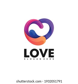 Logotipo vectorial Ilustración Amor Gradiente Estilo Colorido.