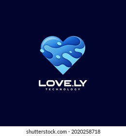 Vector Logo Illustration Love Gradient Colorful Style.