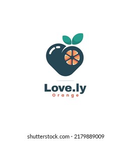 Logo Vector Ilustración Ama El Estilo De Mascota Simple Naranja.