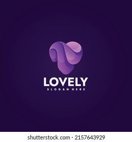 Vector Logo Illustration Lovely Gradient Colorful Style