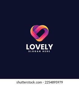 Vector Logo Illustration Lovely Gradient Colorful Style.