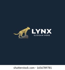 Vector Logo Illustration Lynx Gradient Colorful Style