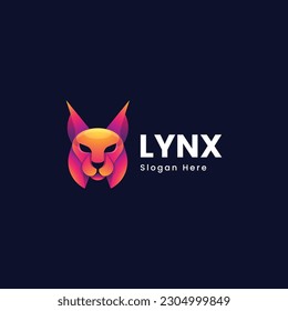 Logotipo vectorial Ilustración Estilo colorido gradiente Lynx.