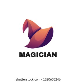 Vector Logo Illustration Magician Gradient Colorful Style.