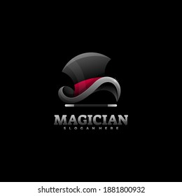Vector Logo Illustration Magician Gradient Colorful Style.