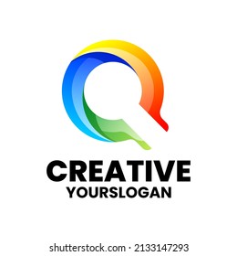 Ilustración del logotipo del vector estilo de color gradiente de vidrio de aumento