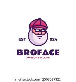 Vector Logo Illustration Man Mascot Cartoon Style.