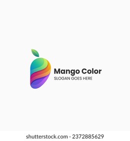 Logo Vector Ilustración Estilo de color gradiente de mango