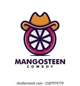 Ilustración con logotipo vectorial Estilo de mascota simple de sombrero mangostino.