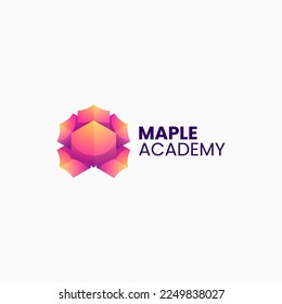 Logo del vector Ilustración Maple Academy Gradiente Colorido Estilo