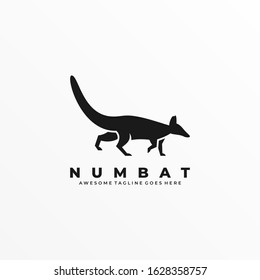 Vector Logo Illustration Marsupial Walking Silhouette Style