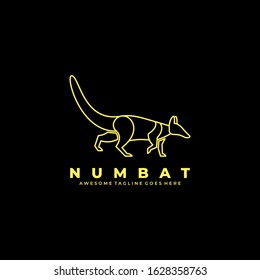 Vector Logo Illustration Marsupial Walking Line Art Style