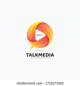 Logotipo vectorial Ilustración Medio Gradiente de burbujas Estilo colorido.