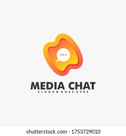 Vector Logo Illustration Media Chat Gradient Colorful Style.