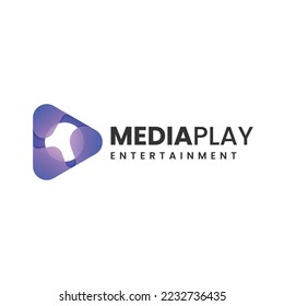 Logotipo vectorial Ilustración Media Play Estilo de color gradiente