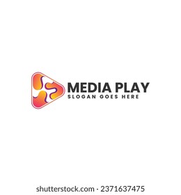 Logotipo vectorial Ilustración Media Play Estilo de color gradiente