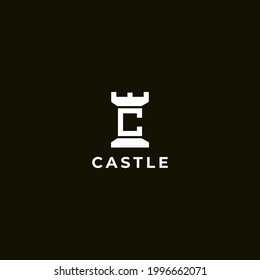 Vector Logo Illustration Of Medieval Castle Fortress Rook