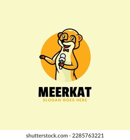 Vector Logo Illustration Meerkats Mascot Cartoon Style 