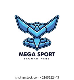 Vector Logo Illustration Mega Sport Simple Mascot Logo.