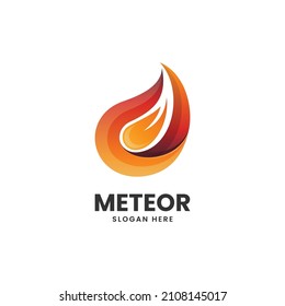 Vector Logo Illustration Meteor Gradient Colorful Style.