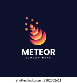 Vector Logo Illustration Meteor Gradient Colorful Style.