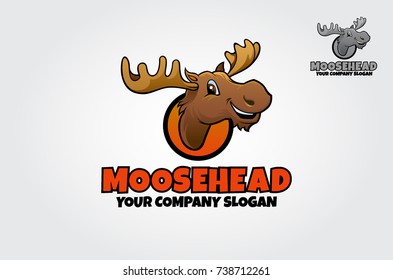 Vector logo illustration of the mighty moose.