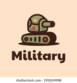 Vector Logo Illustration Military Simple Mascot Style.