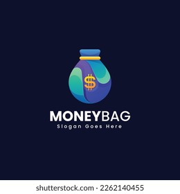 Vector Logo Illustration  Money Bag Gradient Colorful Style